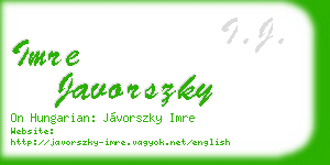 imre javorszky business card